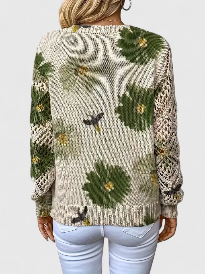 Tristana™ | Elegant Floral Cotton Sweater