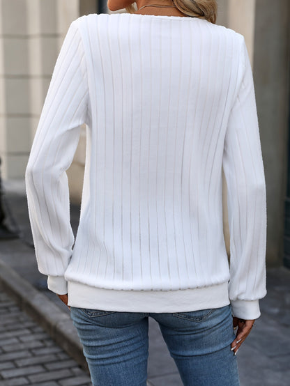 Stella™ | Ribbed Long-Sleeve V-Neck Sweater