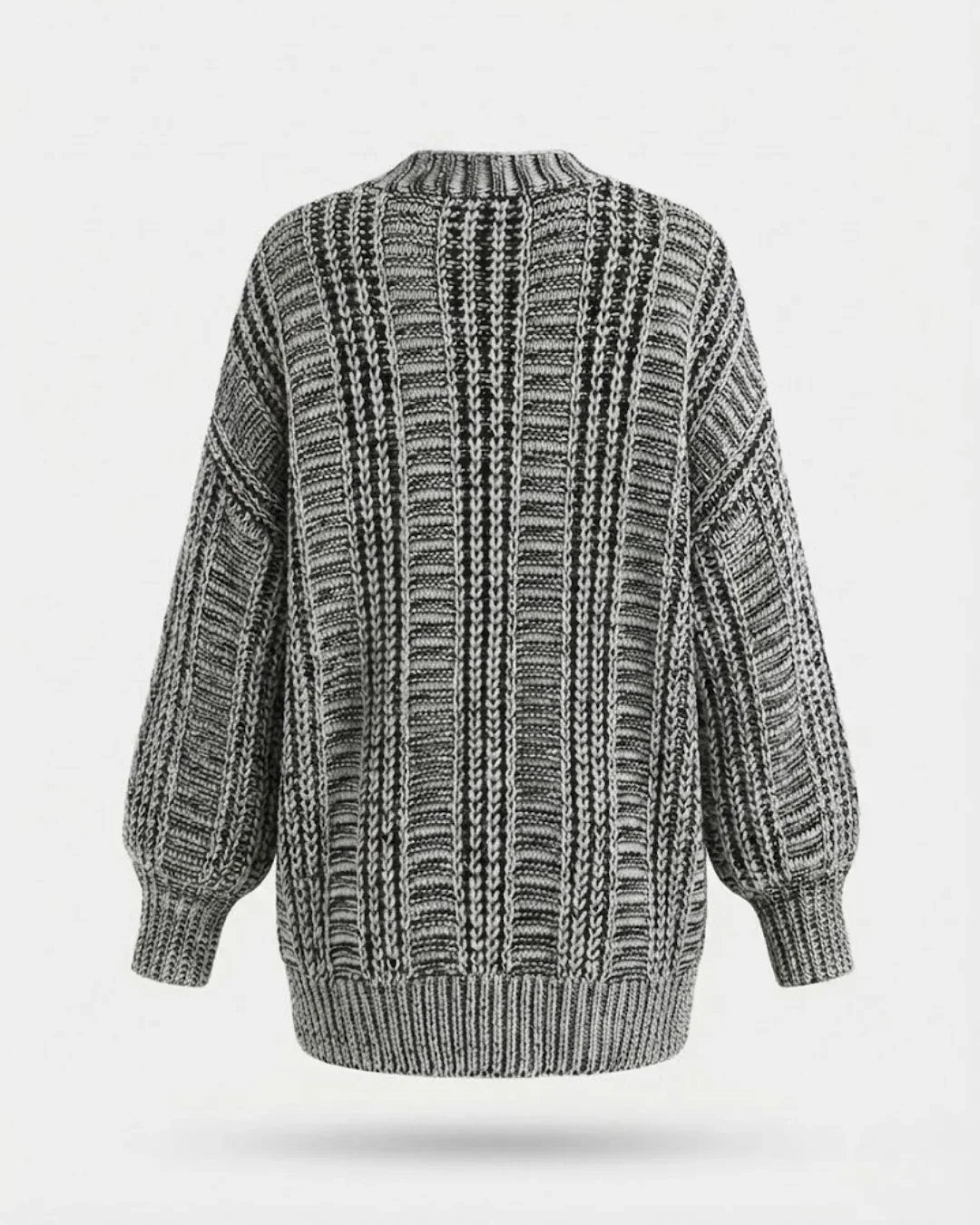 Hortense™ | Cable-Detail Buttoned Oversized Cardigan