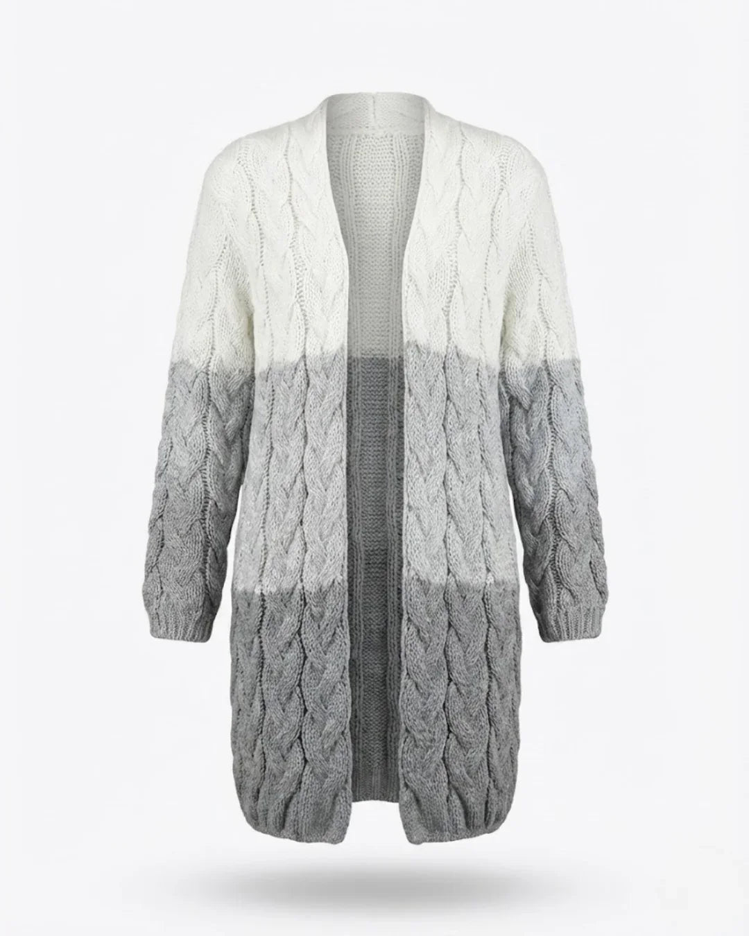 Kalila™ | Ombre Cable-Knit Long Cardigan