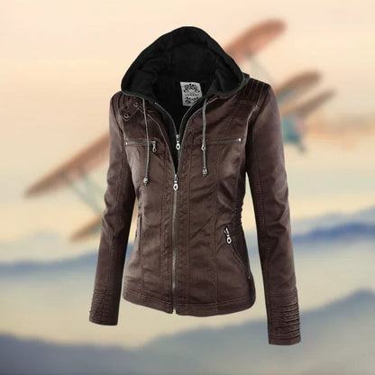 Ramia™ | Hooded Leather Jacket