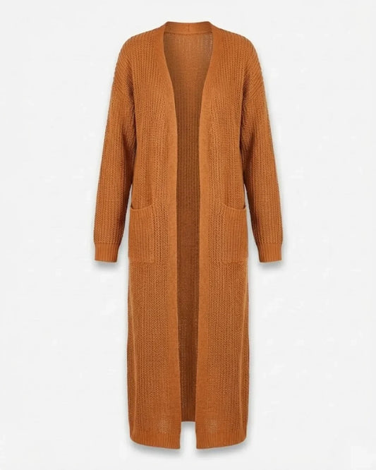 Giada™ | Open-Front Pocket Long Knit Cardigan