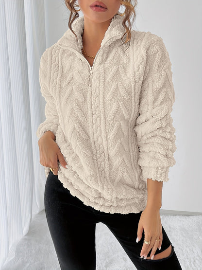 Charline™ | Textured Sherpa Half-Zip Pullover