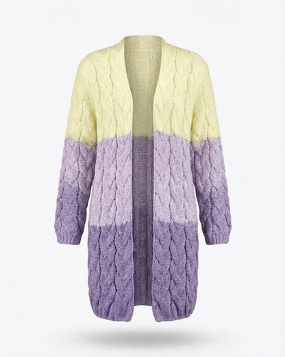 Kalila™ | Ombre Cable-Knit Long Cardigan
