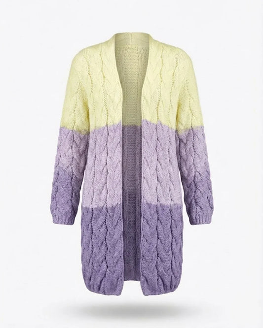Kalila™ | Ombre Cable-Knit Long Cardigan