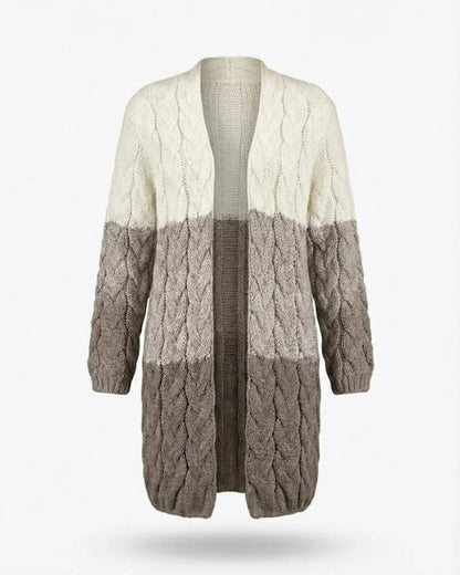 Kalila™ | Ombre Cable-Knit Long Cardigan