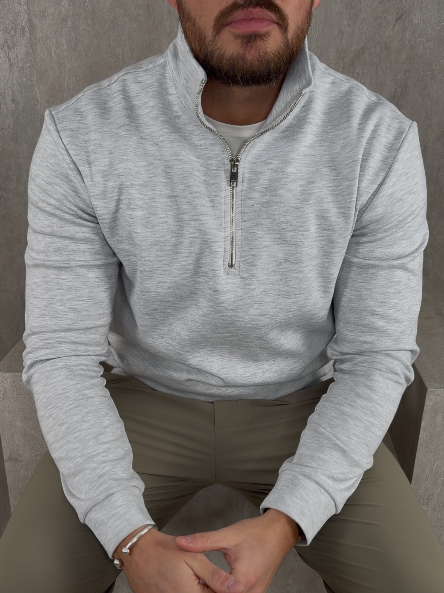 Jersey Interlock Half Zip Jumper