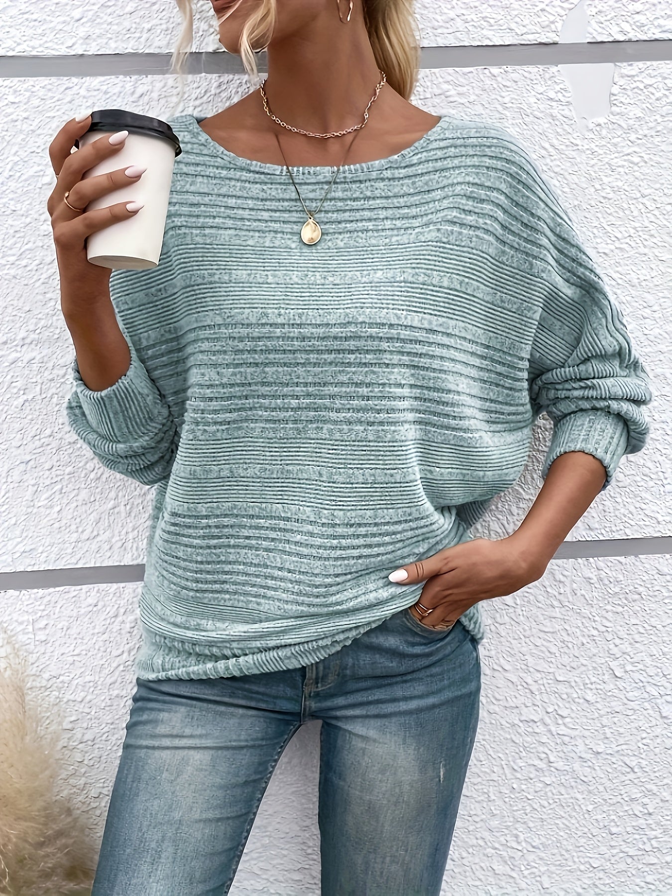 Viola™ | Casual striped relief sweater