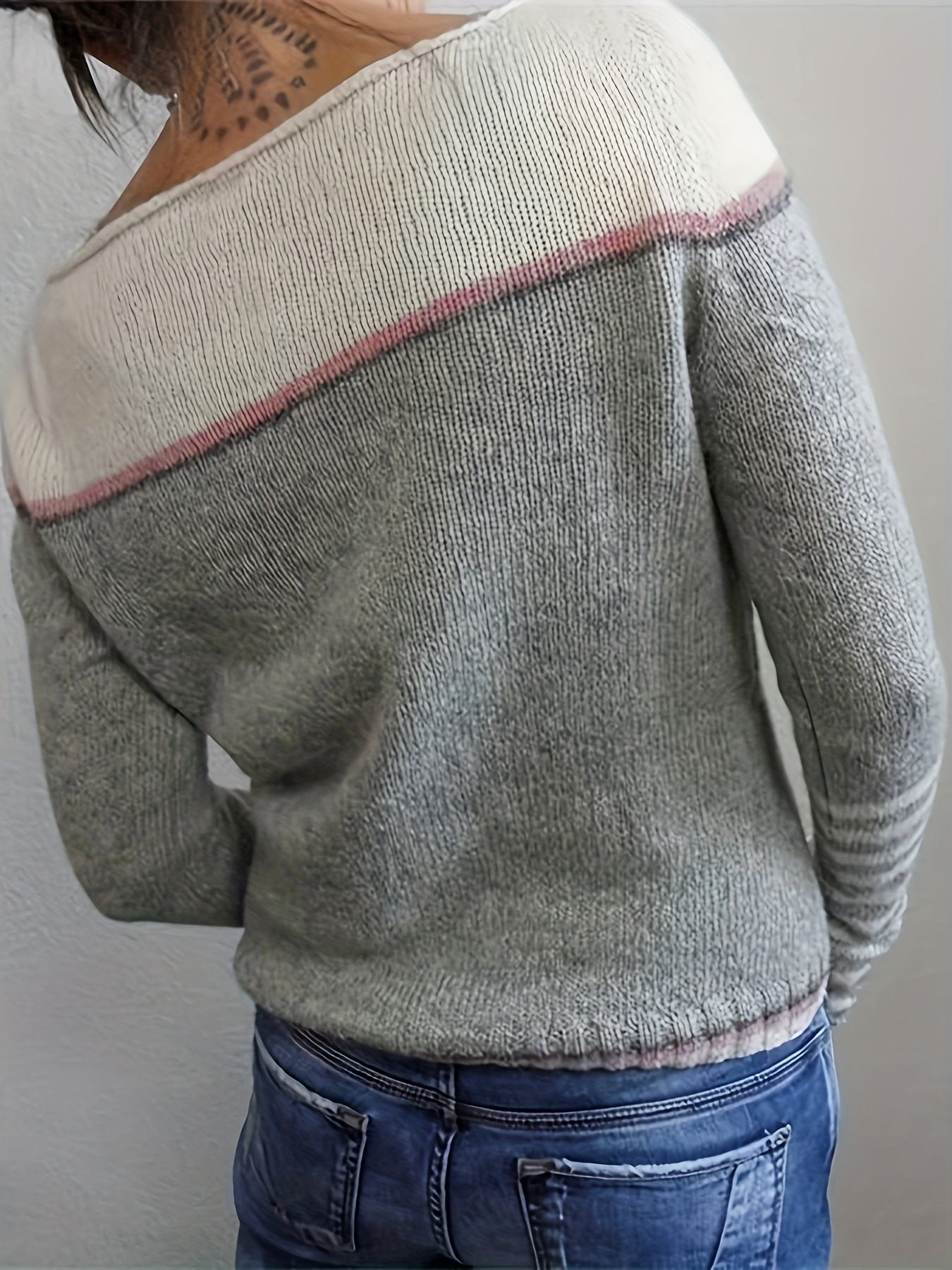 Leila™ | Casual Striped and Color Block Sweater