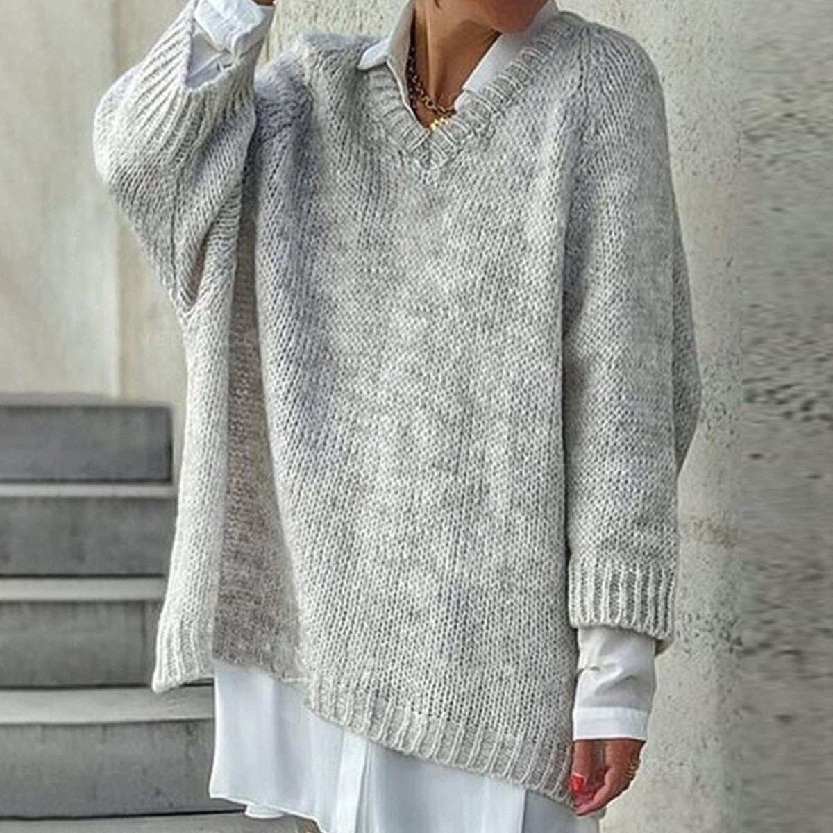 Oliver™ | Chunky knit V-neck sweater