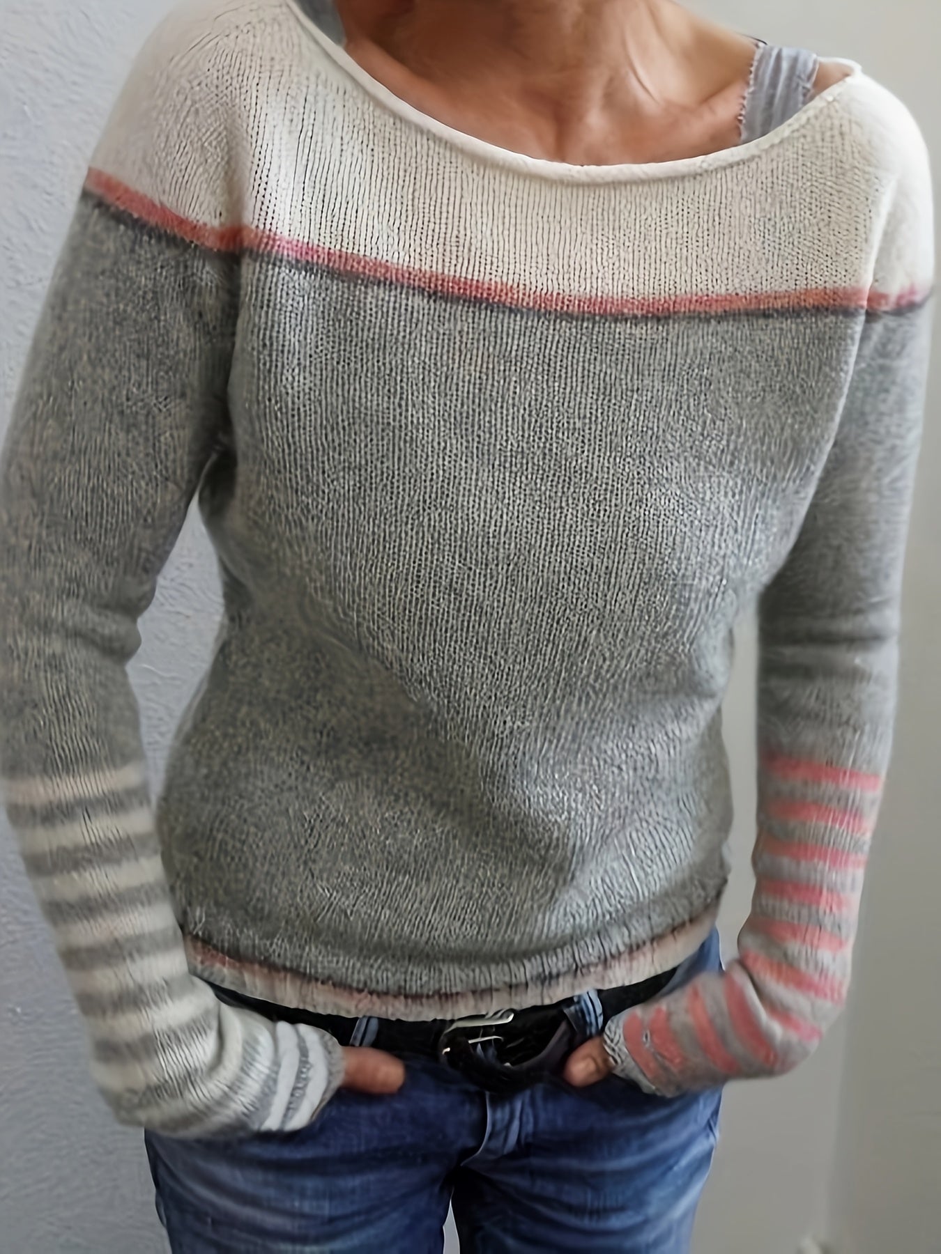 Leila™ | Casual Striped and Color Block Sweater