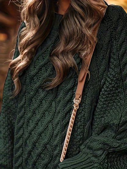 Liana™ | Elegant Cable Knit Sweater