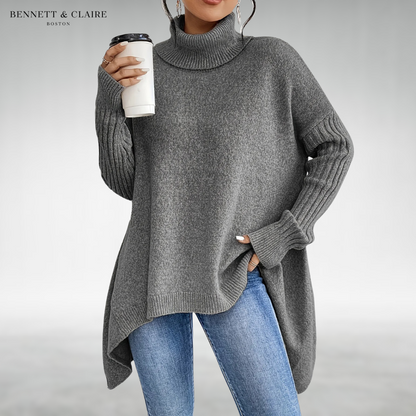 Janna™ | Oversized turtleneck knit sweater tunic