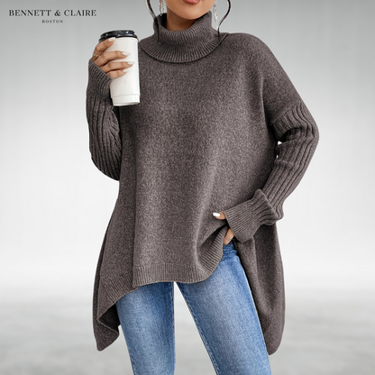 Janna™ | Oversized turtleneck knit sweater tunic