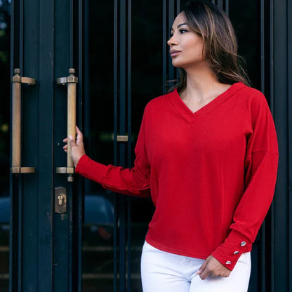 Chloe™ | Elegant V-Neck Sweater