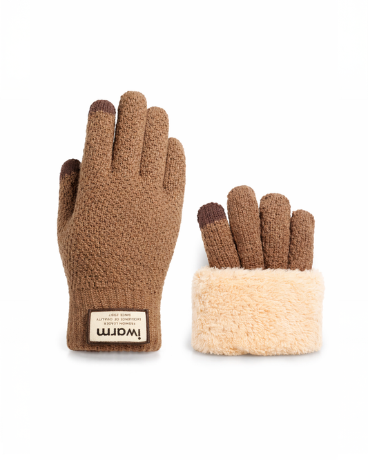 Thermal Wool Gloves – Fleece-Lined, Touchscreen Fingers