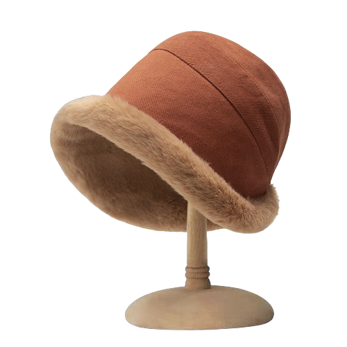 Eira™ | Faux-fur trim corduroy cloche hat