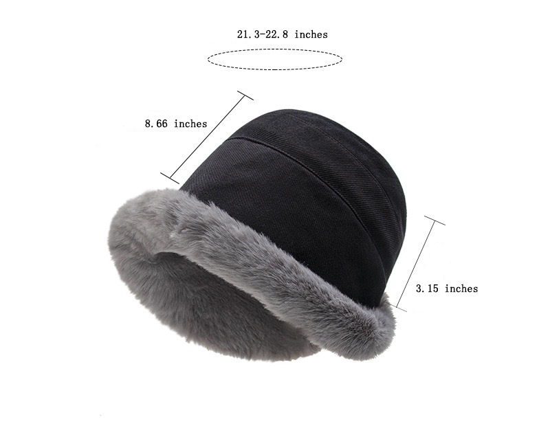 Eira™ | Faux-fur trim corduroy cloche hat