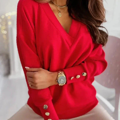 Chloe™ | Elegant V-Neck Sweater