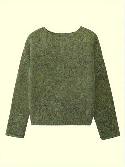 Mia™ | Fuzzy Oversized Boat-Neck Sweater