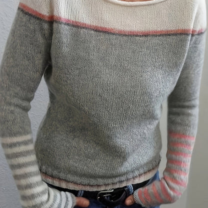 Leila™ | Casual Striped and Color Block Sweater