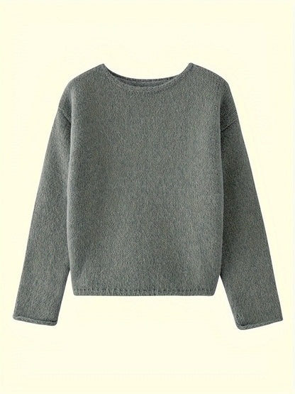 Mia™ | Fuzzy Oversized Boat-Neck Sweater
