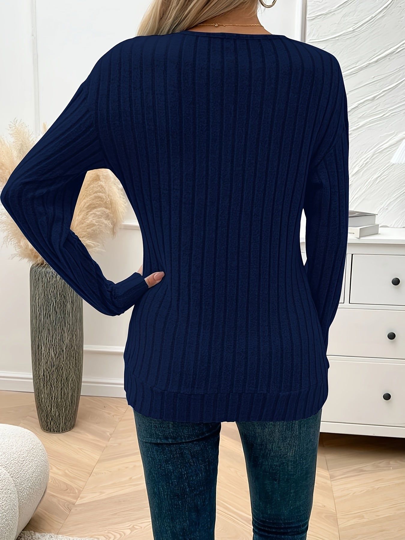 Wilhelmina™ | Cozy Slimming Ribbed V-Neck Sweater