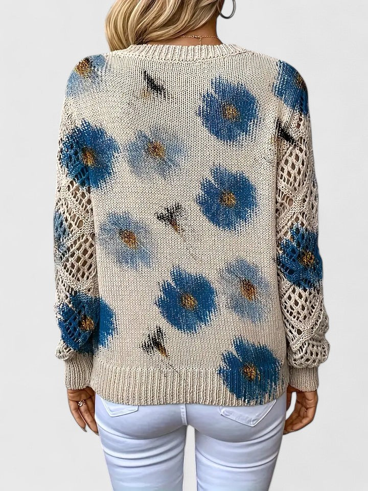 Tristana™ | Elegant Floral Cotton Sweater