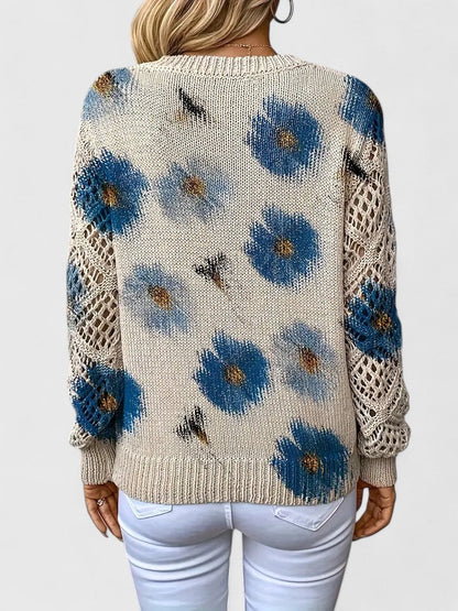 Tristana™ | Elegant Floral Cotton Sweater
