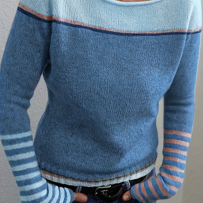Leila™ | Casual Striped and Color Block Sweater