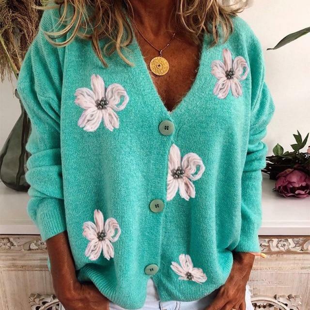 Lux™ | Elegant Floral Cotton Cardigan